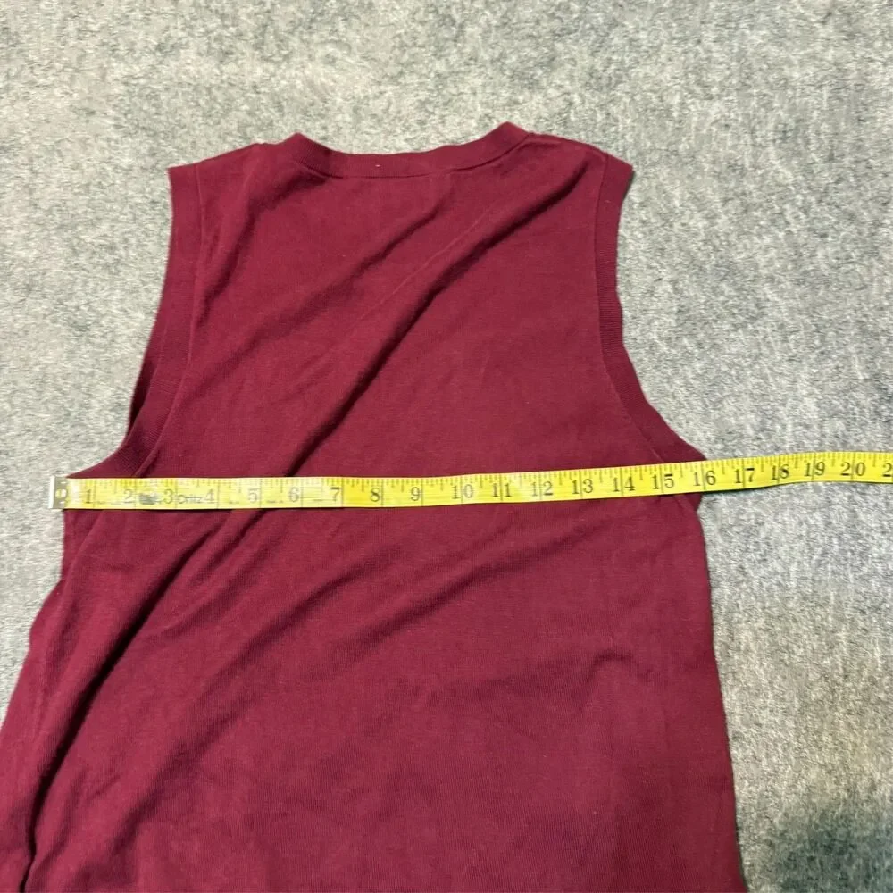 J.Crew women's sweater tank top size M. Red classic shell knit crew neck